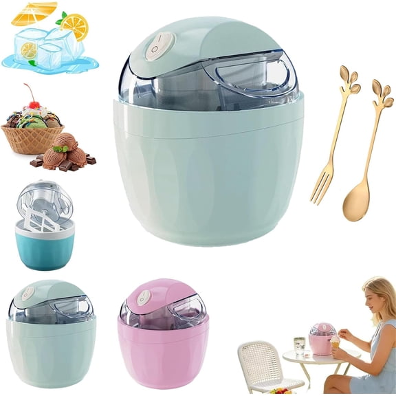 Small Home Mini Ice Cream Maker, Just 15 Minutes, DIY Mini Ice Cream Maker, One-Touch Dessert Maker, Single Serving of Gelato, Frozen Yogurt, Compact Electric Makers for Kitchen, Family Treats