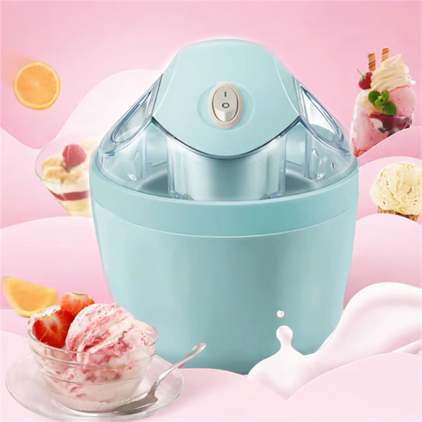 Small Home Mini Ice Cream Maker, Personal Ice Cream Maker, Frozen Yogurt Machine with Pre-Freezer Bowl, DIY Makes Single Serving of Gelato