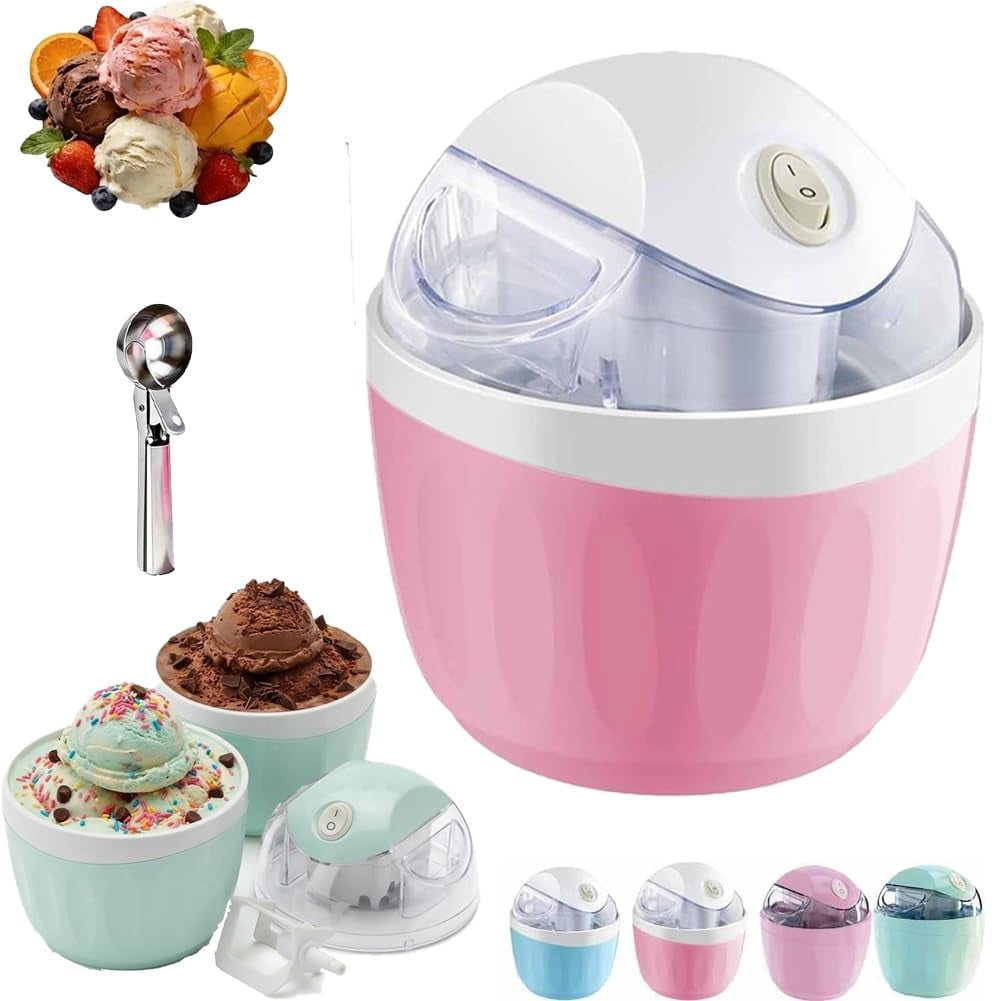 Small Home Mini Ice Cream Maker, Personal Ice Cream Maker for Homemade Frozen Yogurt, Gelato & Sorbet, DIY Personal Ice-Cream Makers Mini with One-Touch Control for Frozen Treats & Sorbet