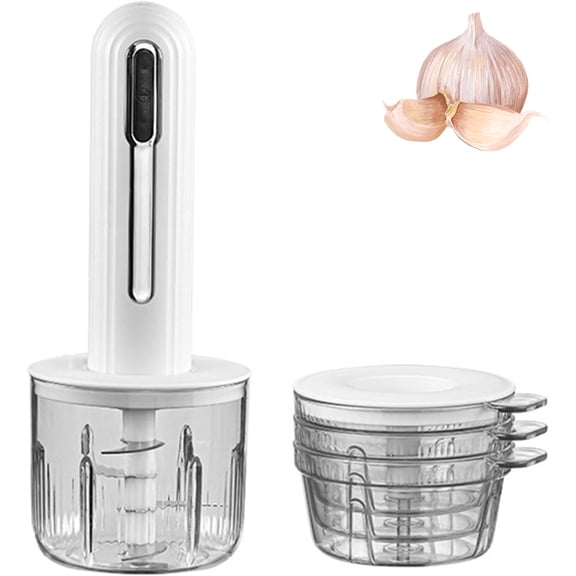 Small Home Use Wireless Electric Meat Grinder, Meat Grinder for Kitchen Mixer, Multi-function kitchen food processor, Garlic mincer (White)