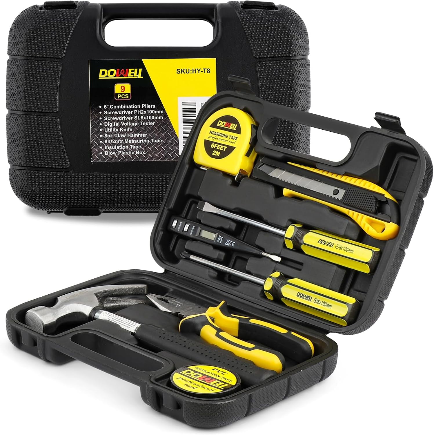 Small Homeowner Tool Set 9 Pieces General Household Small Hand Tool Kit ...