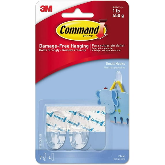 Command Small Hooks - Matte Finish - 2 Pack, Multicolor, Size S