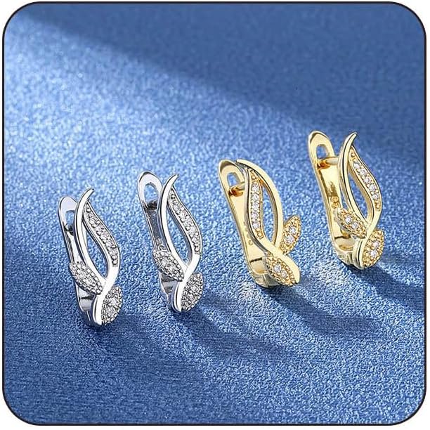 Small Hoop Earrings for Women Trendy Gold Plated Lightweight Cubic