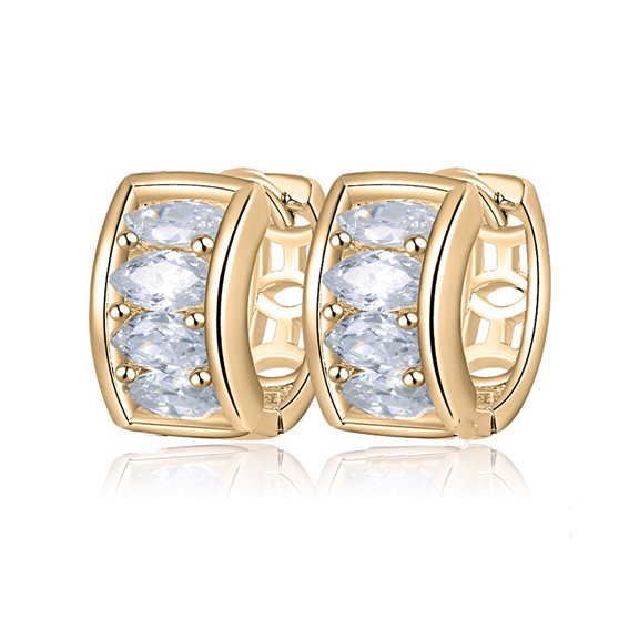 Small Hoop Earrings for Women Marquise Cut Cubic Zirconia Ginger Lyne Collection