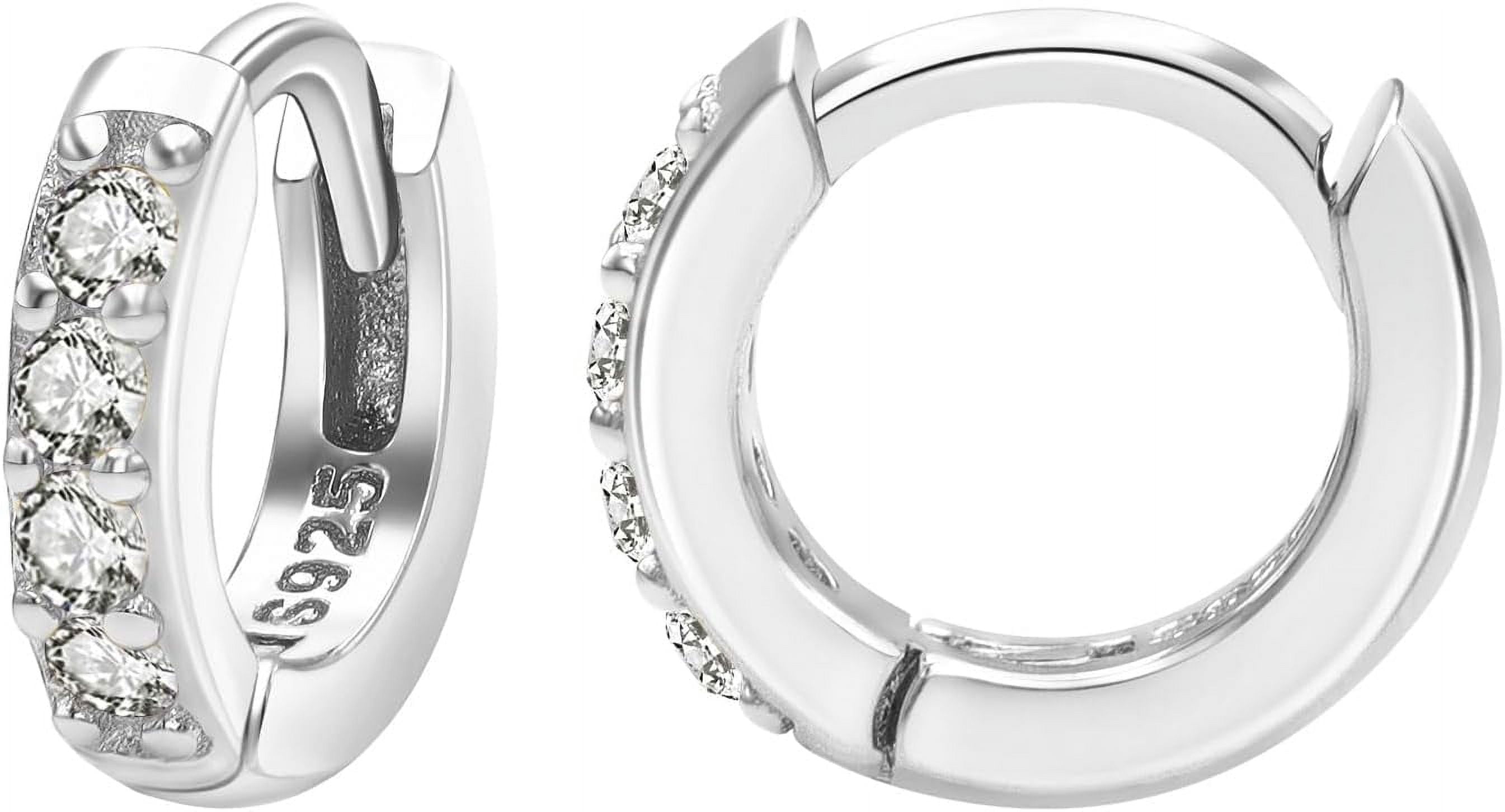 Edelstahl Damen Herren Huggie Creolen Diamant 20 Mm Silber