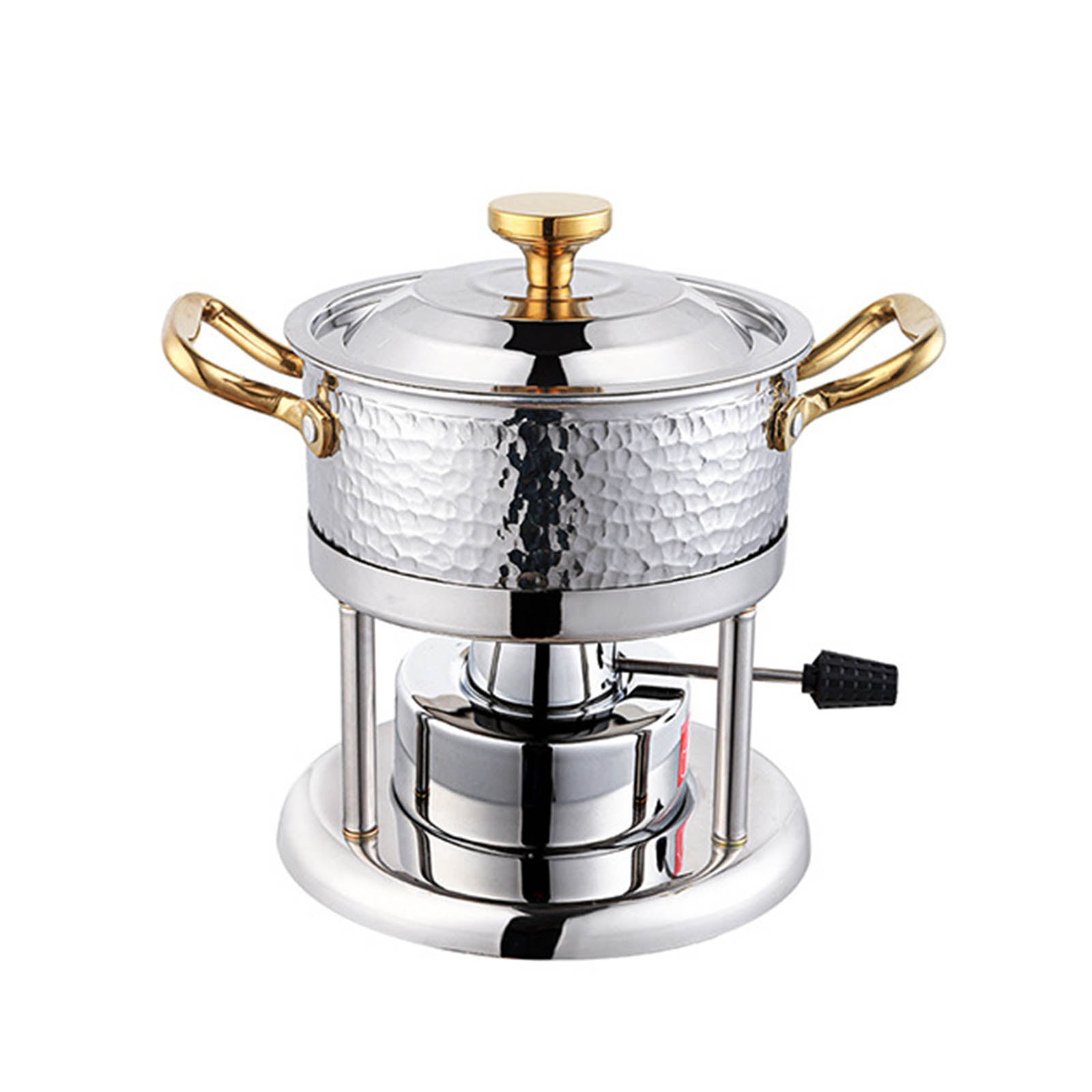 Small Hot Pot, Single Small Hot Pot Made of Thickened Stainless Steel, Camping Cookware Set, Portable Camping Gas Stove, Small Hot Pot with Lid, Pots for Picnic and Camping