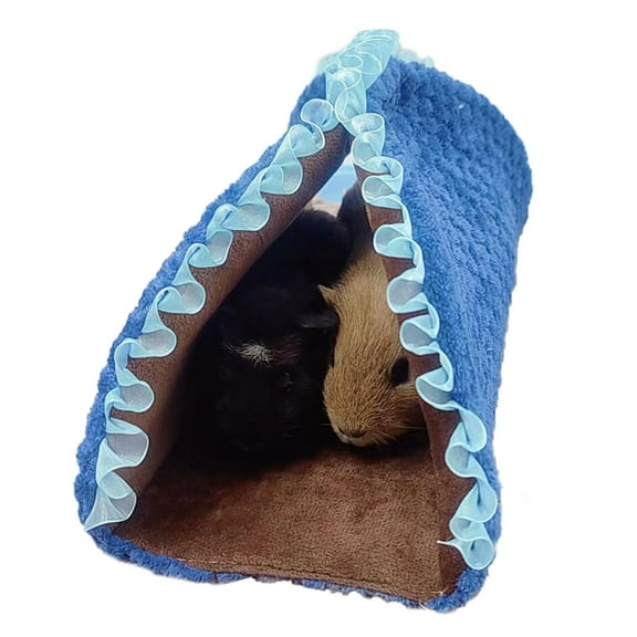 Small House Bed Hamster Plush Bed Winter Habitat Cage Hideaway Tunnel