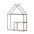 thumbnail image 1 of Small House Double Layer Wall Shelf No Drill Easy Mount Wall Decor Storage For Living Room And Bedroom With Iron Frame And Solid Wood Shelves Hand Welded Joints Smooth Finish, 1 of 6