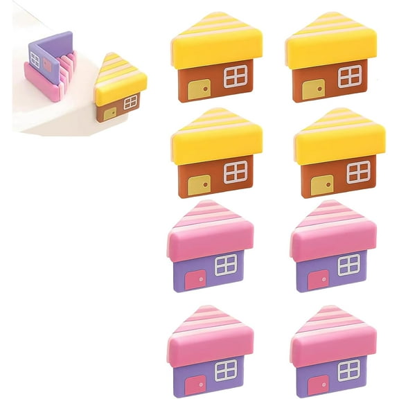 Small House Table Corner Anti-Collision Pad, Cartoon Anti-Collision at The Corner of The Table, Corner Protectors for Baby, Furniture Corner Guard & Edge Safety Bumpers for Table Edges 8PCS