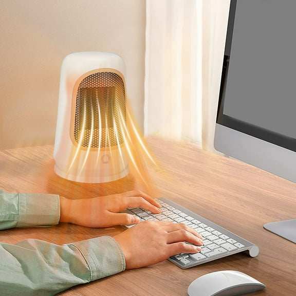 Small Household Heater, Large Area Fast Heating Vertical Heater, High Power, Overheat Power Off, Overload Protection, Tipping Power Off, 2 Second Transient Heat for Home Office Use