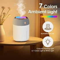 Small Humidifier for Plants, Mini Humidifiers for Bedroom, Portable Humidifiers for Car, Travel Humidifiers for Hotel, Desk Humidifiers for Office, Auto Shut-Off, 330ml