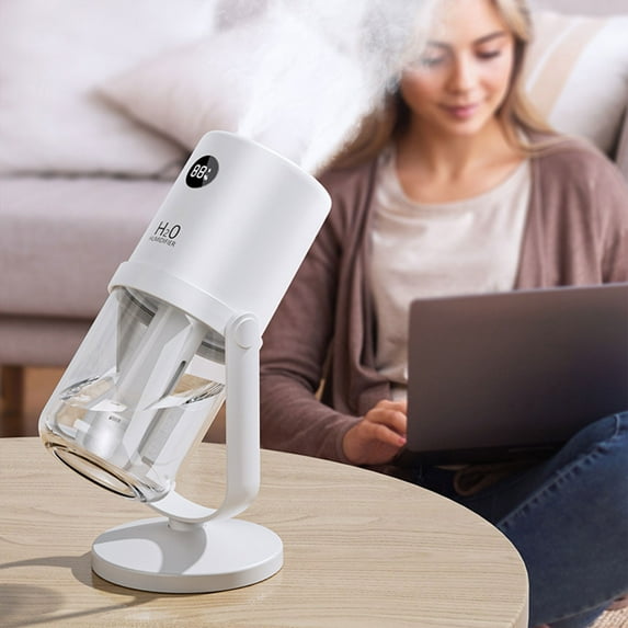 Small Humidifier Spray Humidifier With Light - Portable For Office Bedroom Oscillating With High Mist Output For Air Humidification for Babies Plants Adults