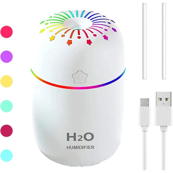 Small Humidifiers for Bedroom,Mini Humidifier,Desk Humidifier,Portable Humidifiers,Small Humidifier,Car Travel Humidifier 400ml Night Light 3 Mist Modes Cool Mist Super Quiet USB(Blue)
