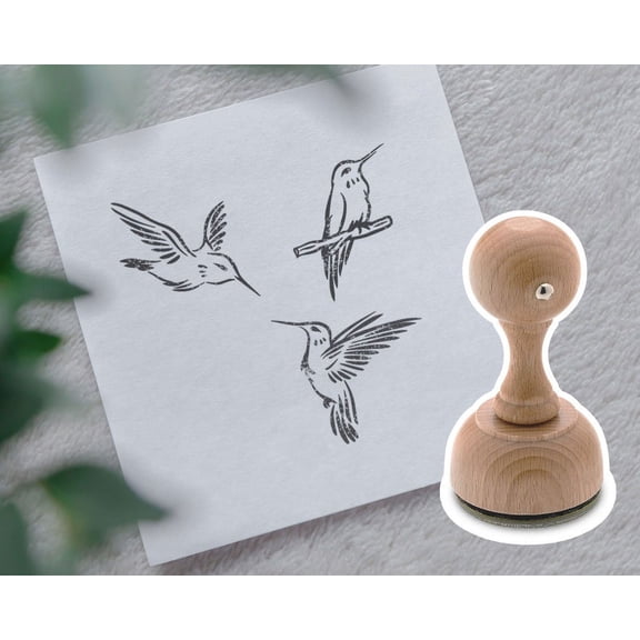 Small Hummingbird Stamp | Wooden Stamp Set | Bird Stamp | Craft Stamps | Stationary Stamp | DIY card making