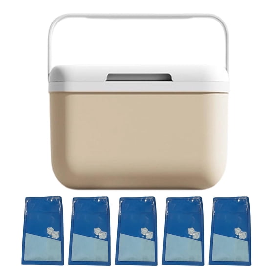 Small Ice Cooler, 5L Portable Hard Cooler Box, Dual Hot Cold Insulated Ice Chest, Power-Free Mini Lunch Cooler For Picnic Beach Camping Travel Car