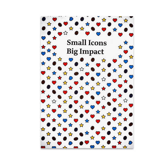 Small Icons Big Impact Pattern - Modern Decor Enthusiast - 13x19 Poster Print