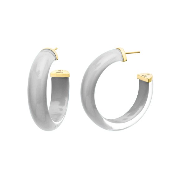 Small Illusion Lucite Hoops in Neutrals