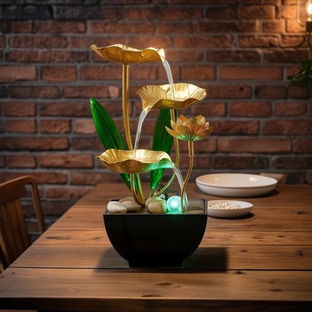 Asian Inspired Indoor Fountain Humidifier - Auto-Circulating Desktop Fountain for Home