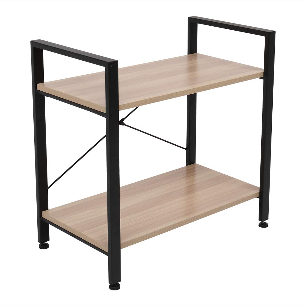 Small Industrial Bookshelf, 2 Tier Freestanding Bookcase, Modern Home ...