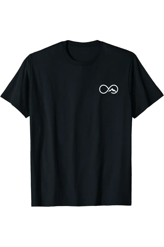Small Infinity Mountain Minimalist Outdoors Icon Art Logo T-Shirt