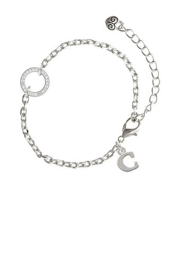 Small Initial - C - Courage Strength Wisdom Ring Zoe Bracelet