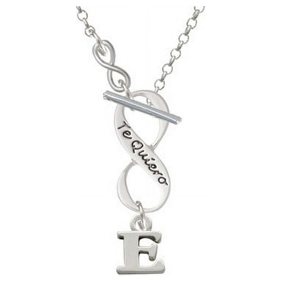 Small Initial - E - To Infinity Te Quiero Toggle Necklace