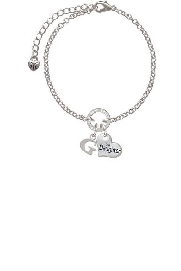 Small Initial - G - Daughter You Are Loved Circle Bracelet