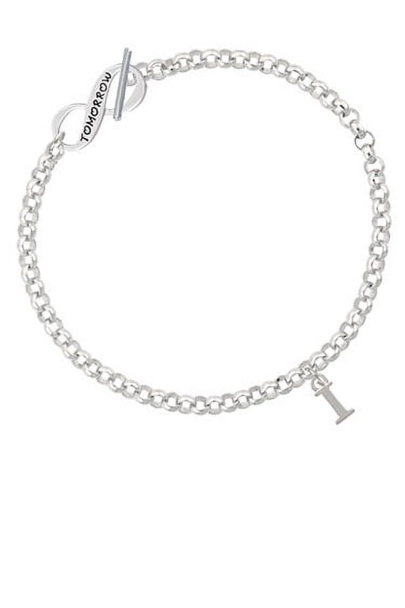 Small Initial - I - Today Tomorrow Infinity Toggle Chain Bracelet