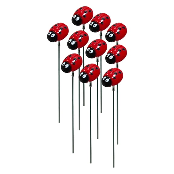 Small Insect Pile Plug In, Ladybug Garden Stakes Decor, Outdoor Metal Yard Art Ornaments Decorative Garden Stakes, Spring Summer Resin Bee (10 PCS Ladybug)