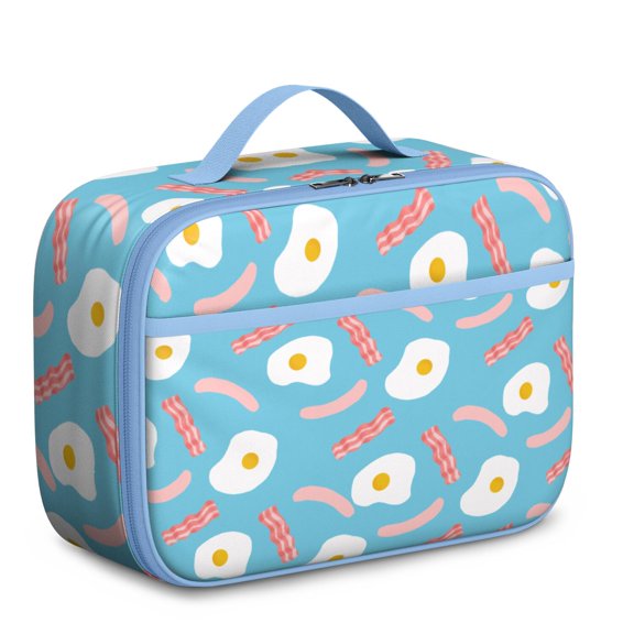 Small Insulated Lunch Tote with Eggshell Design - Lightweight & Compact Reusable Lunch Container, Spill-Resistant Interior & Separate Mesh Compartment - Perfect Chick-Themed Lunch Bag for Parents