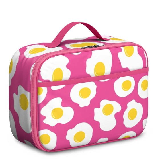 Small Insulated Lunch Tote with Eggshell Design - Lightweight & Compact Reusable Lunch Container, Spill-Resistant Interior & Separate Mesh Compartment - Perfect Chick-Themed Lunch Bag for Parents