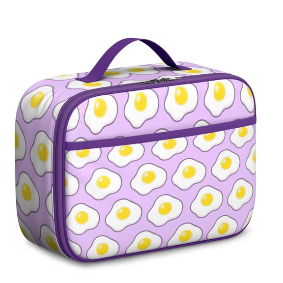 Small Insulated Lunch Tote with Eggshell Design - Lightweight & Compact Reusable Lunch Container, Spill-Resistant Interior & Separate Mesh Compartment - Perfect Chick-Themed Lunch Bag for Parents