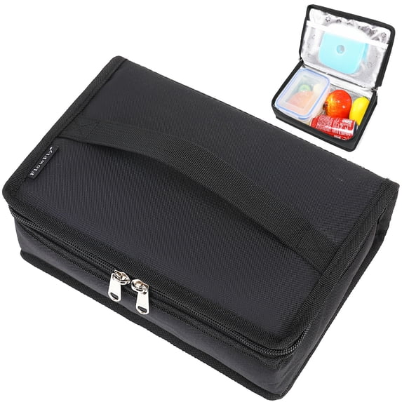 Small Snack Bags Mini Cooler lunch Bag Insulated Pouch for Adults Work Travel, Black