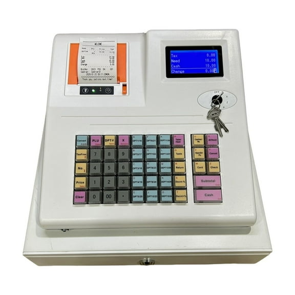 Small Intelligent Electronic Cash Register, Order And Ticket Machine, Dual Screen Display, Purple Light Banknote ,Easy to Operate