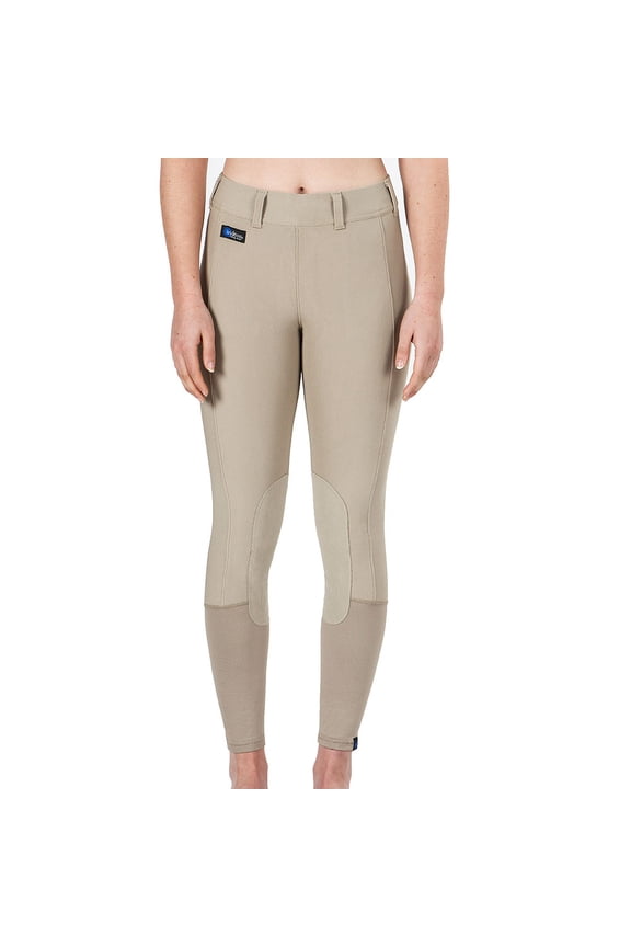 Small Irideon Cadence Stretch Knee Patch Horse Riding Regular Breech Classic Tan