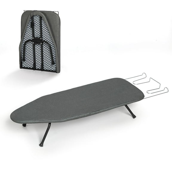 Small Ironing Board Tabletop, RAINHOL Compact Portable Iron Board Foldable with Cover and Pad, Countertop Mini Ironing Table for Travel and Space Saving, 31"x12", Black