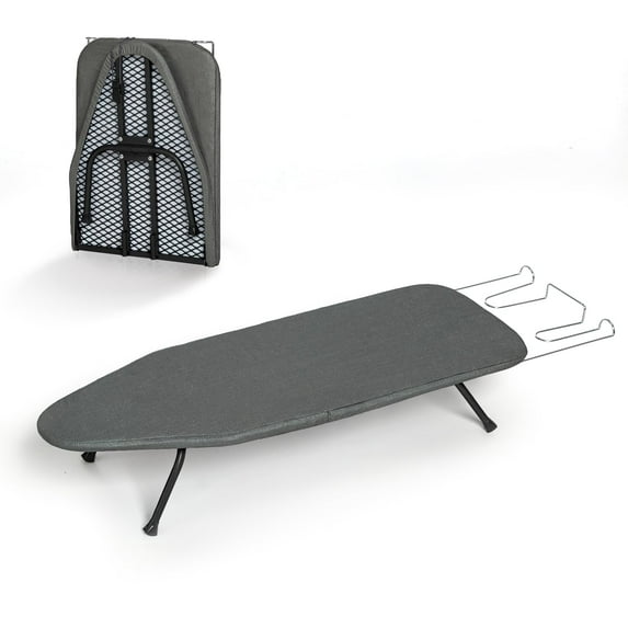 Small Ironing Board Tabletop, RAINHOL Compact Portable Iron Board Foldable with Cover and Pad, Countertop Mini Ironing Table for Travel and Space Saving, 31"x12", Black