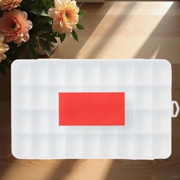 Small Item Storage Box, Transparent Organizing Box, 36-grid Layout, Zipped Hinge Cover, Suitable for Craft Rooms, Tailoring Shops