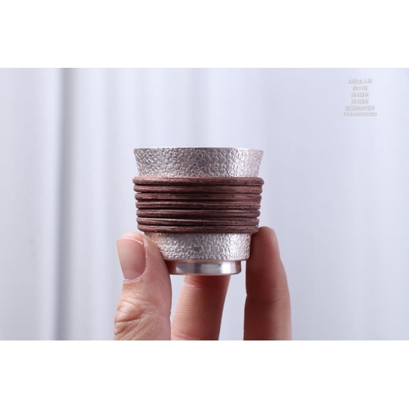 Small Japanese style 999 Sterling Silver Tea Cup,Handmade Kung Fu Tea Set Accessories, Master Cup, Drinking Cup Home Gift