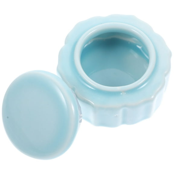 Sky-blue Ceramic Jar for Decor Multi-purpose and Storage Container with Elegant Design 1