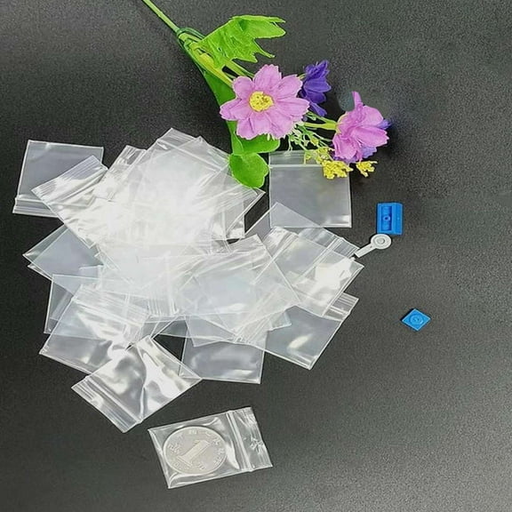 Small Jewelry Bags, 200pcs Plastic Clear Food Storage Packing Bags, Pill Bags,Powder Bag, Reclosable Self Seal Bags, Thick Clear Reclosable Small Plastic Poly Bags for Storage, Packaging & Shipping