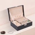 thumbnail image 1 of Small Jewelry Box Necklace Ring Storage Organizer Case Double Layer Travel Box, 1 of 12