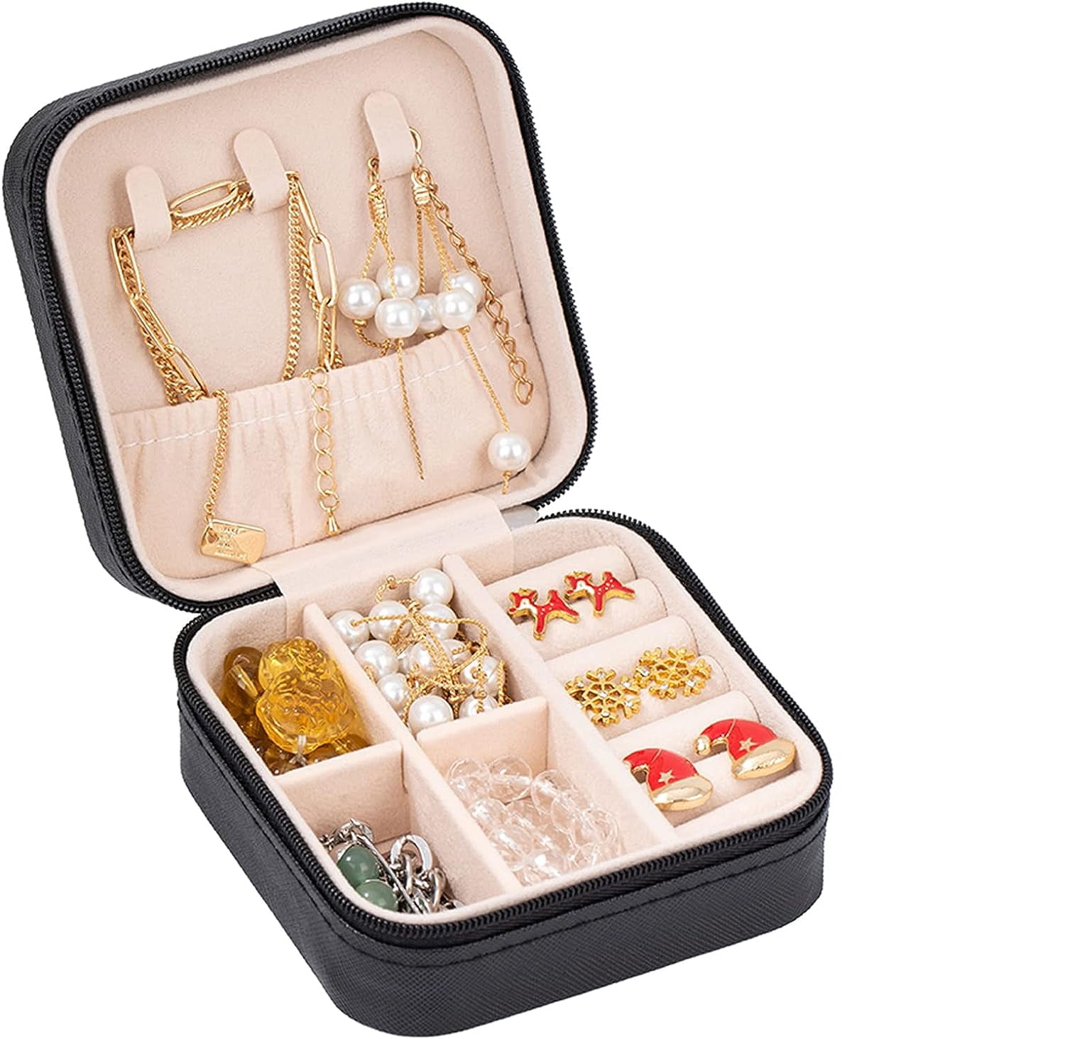 Small Jewelry Box, Travel Portable Jewelry Case for Ring, Pendant, Earring, Necklace, Bracelet