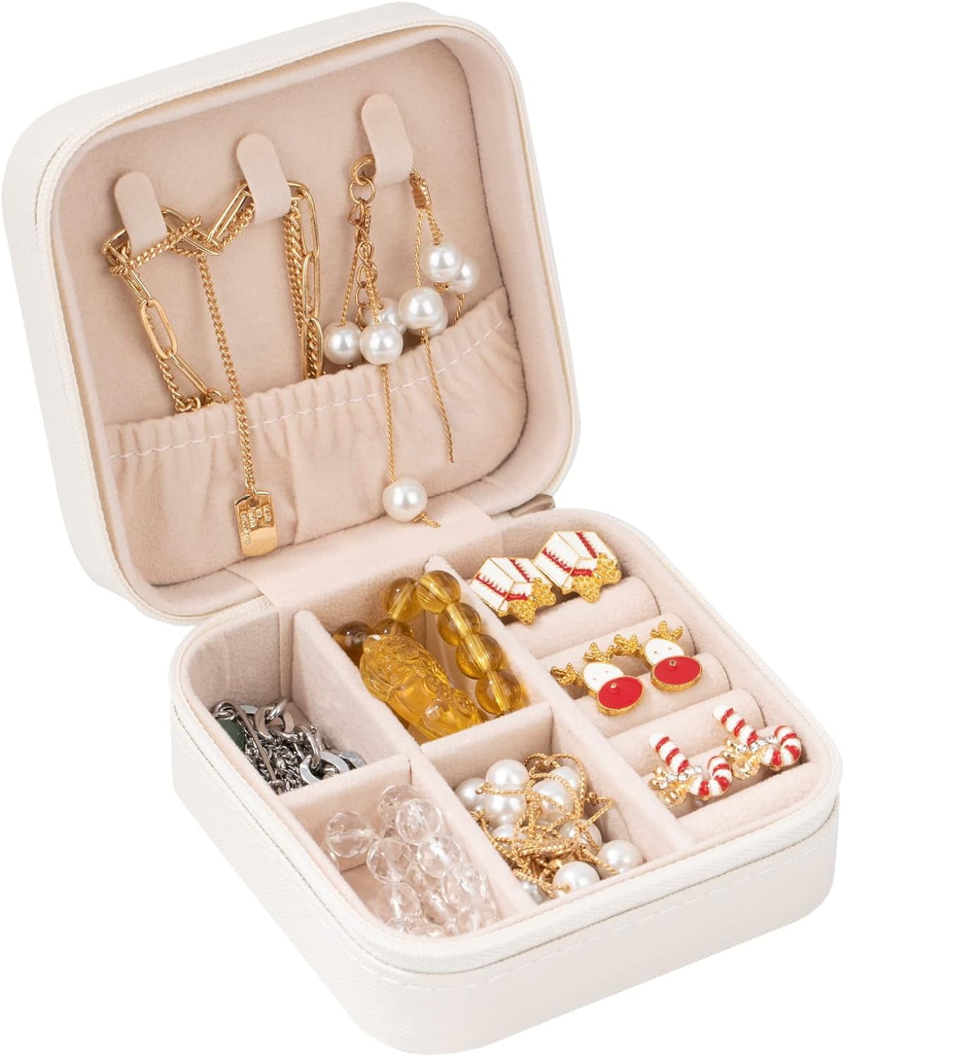 Small Jewelry Box, Travel Portable Jewelry Case for Ring, Pendant, Earring, Necklace, Bracelet