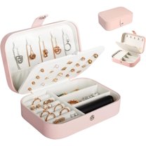 Travel Jewelry Box, Jewelry Organizer for Girls Gift Small Jewelry Storage Box for Necklace Ring and Earrings Girls Jewelry Box/PINK