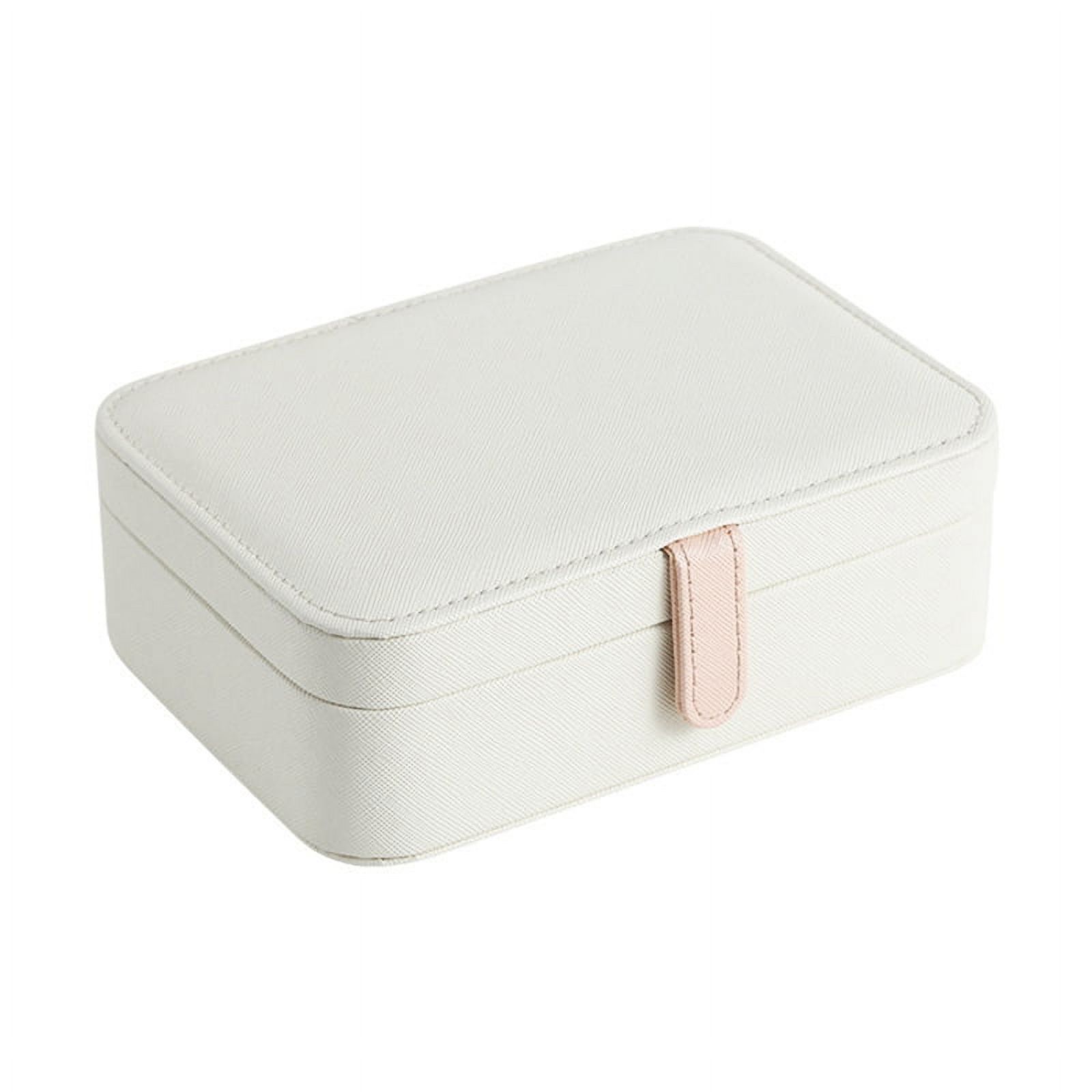 Small Jewelry Organizer Box Travel Jewelry Case PU Leather Portable