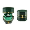 thumbnail image 1 of TAIMY Classical Victorian Style Wedding Tiny Ring Box, Handcrafted Gift Ring Box Proposal Pocket Size Small Keepsake Jewelry Box (Green, Hexagon), 1 of 6