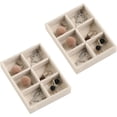 thumbnail image 1 of FacoFaco Stackable Rectangular Jewelry Organizer, 2 Small 6 Grid Trays, Velvet, Beige, 1 of 7