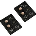 thumbnail image 1 of Small Jewelry Tray Set,Stackable Velvet Jewelry Organizer Tray,Mini Jewelry Drawer Organizer,Drawer Inserts,4.92 x 3.74 x 0.9 Inches,6 Grid Earring Organizer for Women(Set 2,Black), 1 of 11