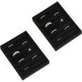thumbnail image 1 of Small Jewelry Tray Set,Velvet Ring Organizer,Stackable Jewelry Organizer Tray,Mini Jewelry Drawer Organizer,4.92 x 3.74 x 0.9 Inches,7 Slots Ring Tray for Women (Set 2,Black), 1 of 11